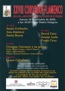 XXVIII Cordobán Flamenco - Octubre 2025 @ Teatro Góngora | Córdoba | Andalucía | España